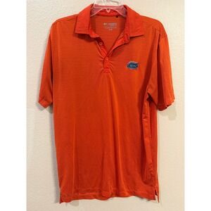 Columbia Golf Florida Gators Mens Orange Striped Performance Polo Shirt Size M